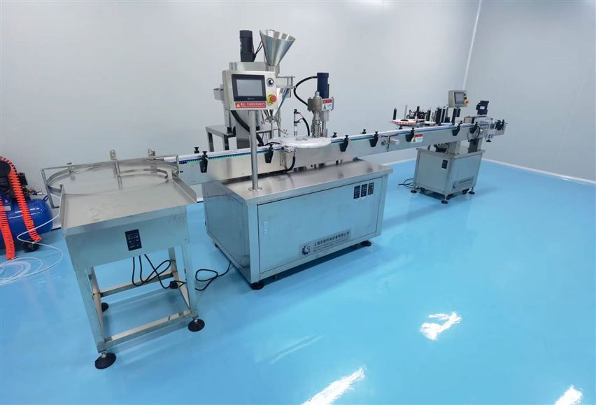 0.3g西林瓶粉末灌裝貼標生產線視頻