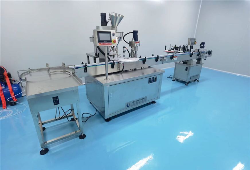 0.3g西林瓶粉末灌裝貼標生產線視頻