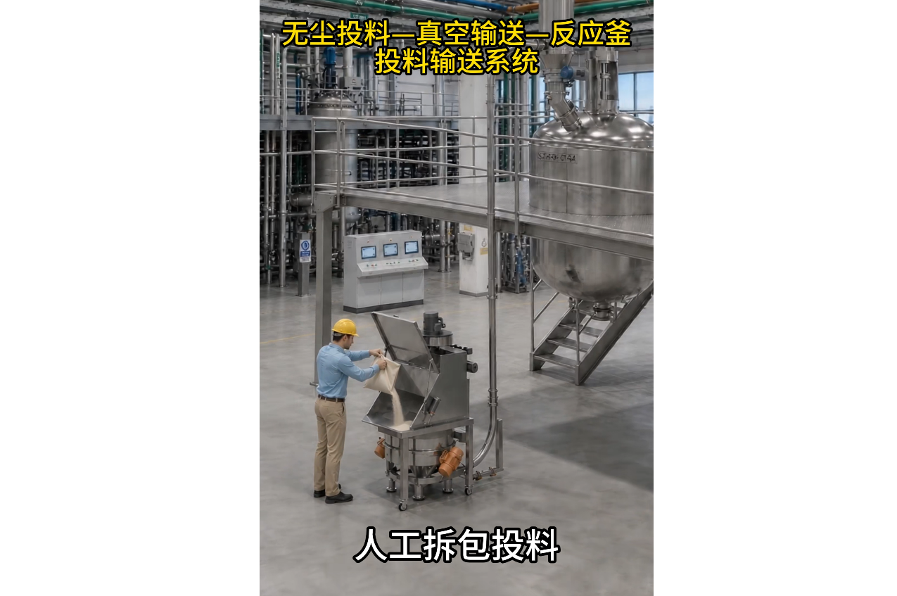 无尘投料-真空输送-反应釜-投料输送系统
